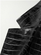 TOM FORD - Slim-Fit Croc-Effect Leather Blazer - Black