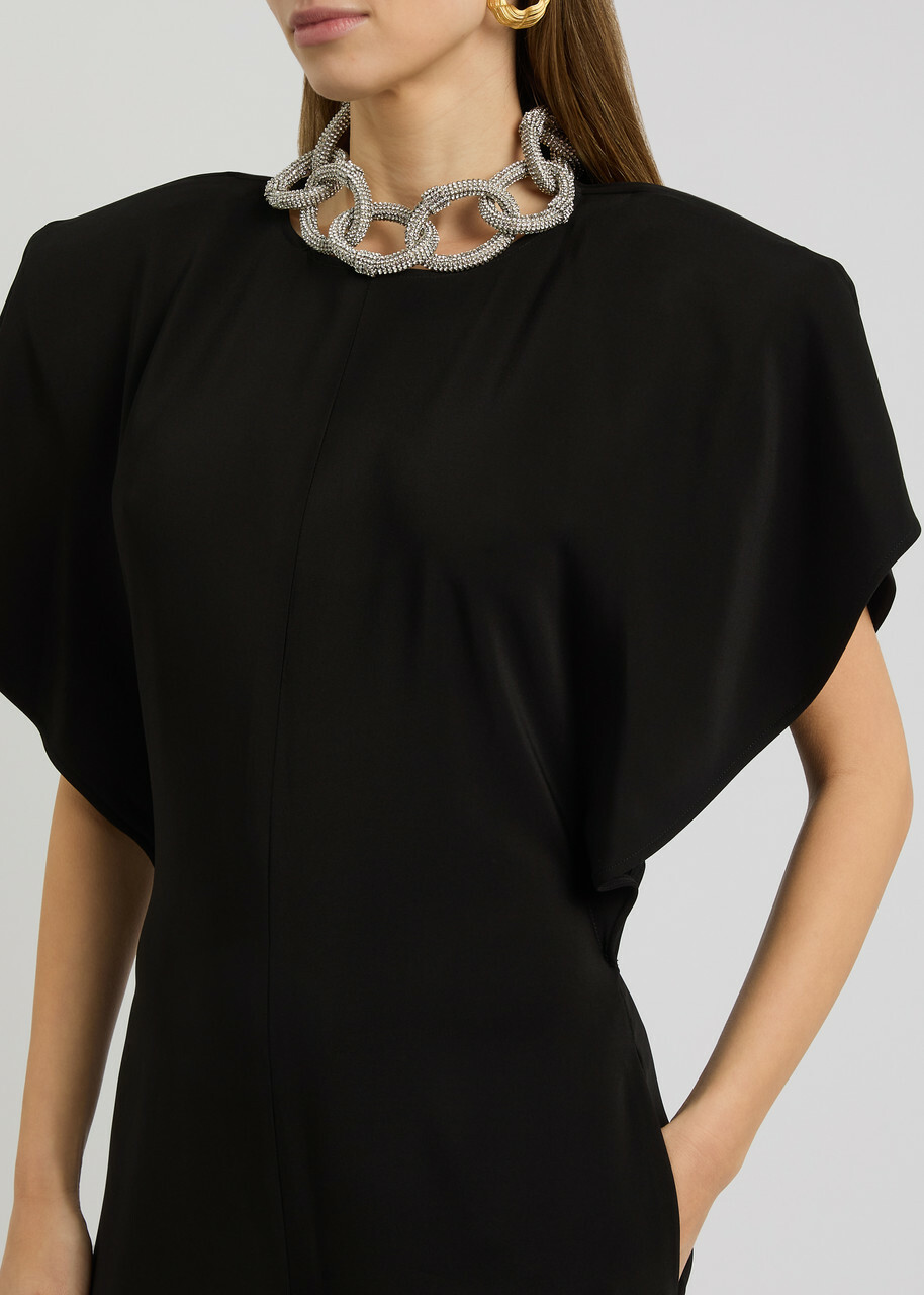 Stella Mccartney Crystal-embellished Jersey Jumpsuit Black