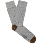 Kingsman - Polka-Dot Cotton-Blend Socks - Gray