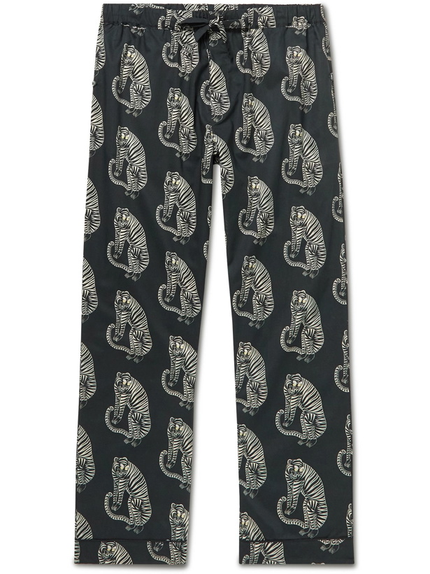 Photo: Desmond & Dempsey - Printed Cotton Pyjama Trousers - Black