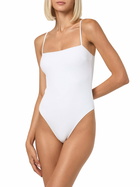 MC2 Saint Barth Woman White Ribbed One Piece Swimsuit