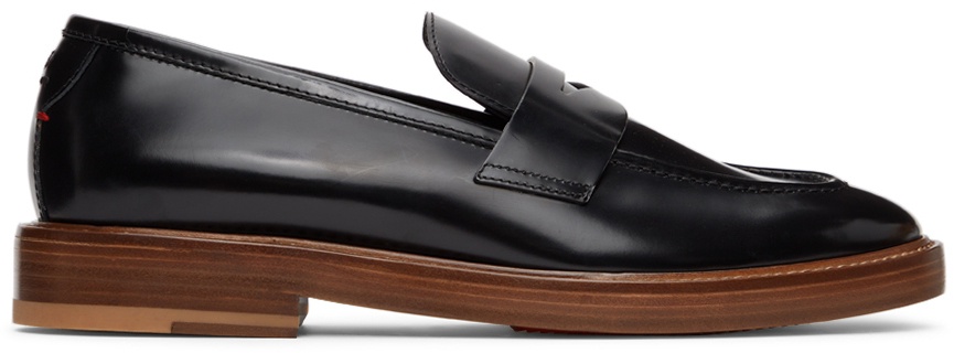 Isaia Black Penny Loafers Isaia