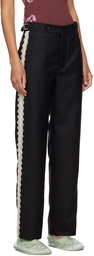 Bode Black Lacework Trousers