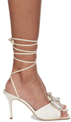 Manolo Blahnik Off-White Lanole Pop Fabio Satin Heels