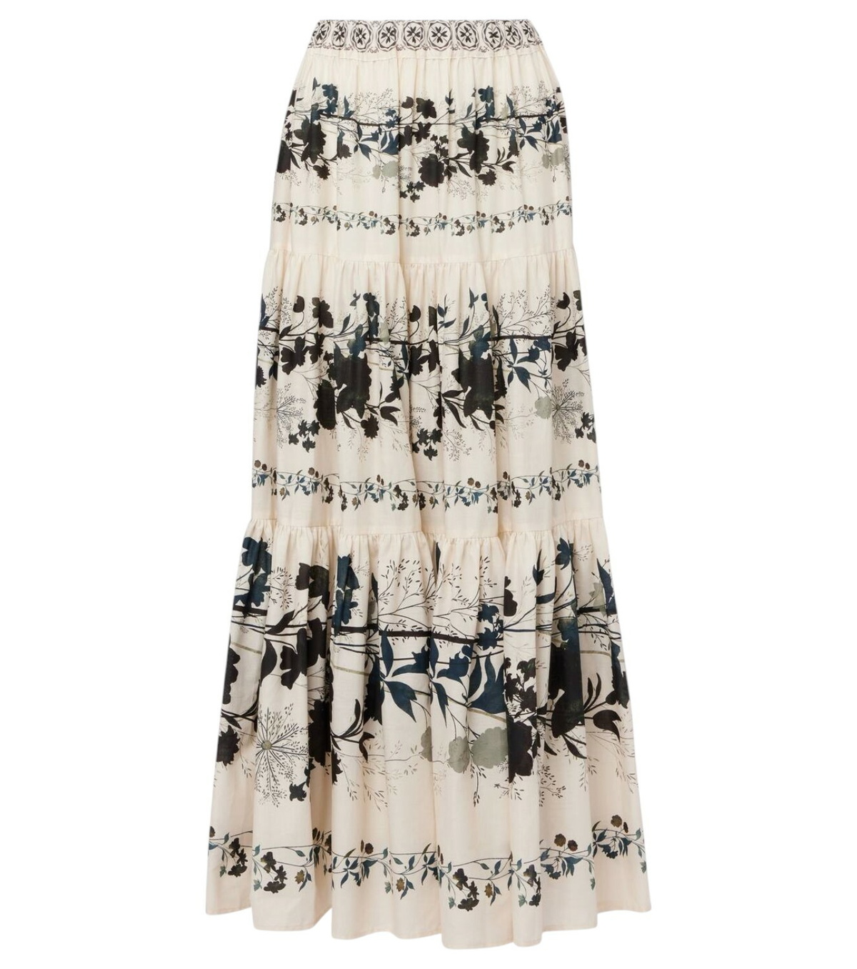 【La DoubleJ】 Big tieredコットンアンドシルク maxiスカート La DoubleJ Big tiered cotton and silk maxi skirt La DoubleJ