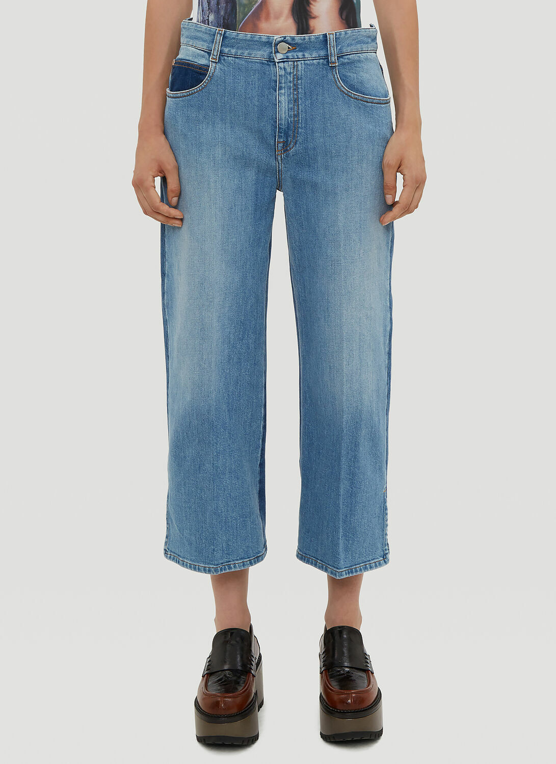 Stella McCartney Cropped Panel Jeans
