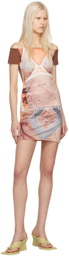 ELLISS SSENSE Exclusive Yellow & Beige Reach Miniskirt