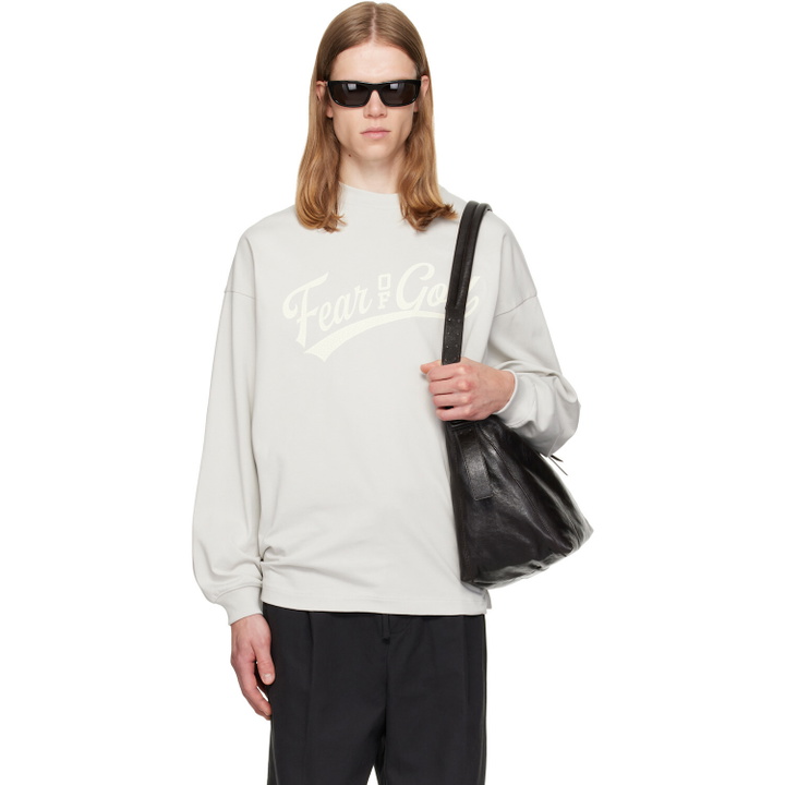 Photo: Fear of God ESSENTIALS Gray Merch Long Sleeve T-shirt