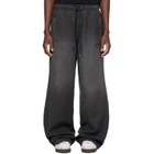 Off-White Gray Distressed Diag Slouchy Sweatpants
