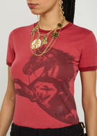 Chloe Printed Cotton T-shirt Red