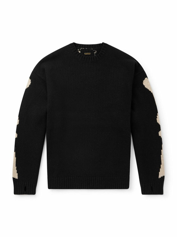 Photo: KAPITAL - Oversized Intarsia Wool Sweater - Black