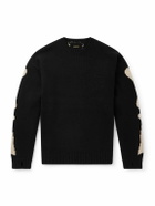KAPITAL - Oversized Intarsia Wool Sweater - Black