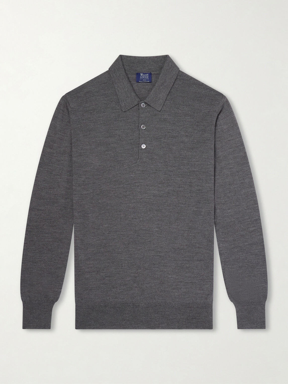 William Lockie - Virgin Wool Polo Shirt - Gray