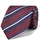 Bigi - 8cm Striped Silk-Jacquard Tie - Burgundy