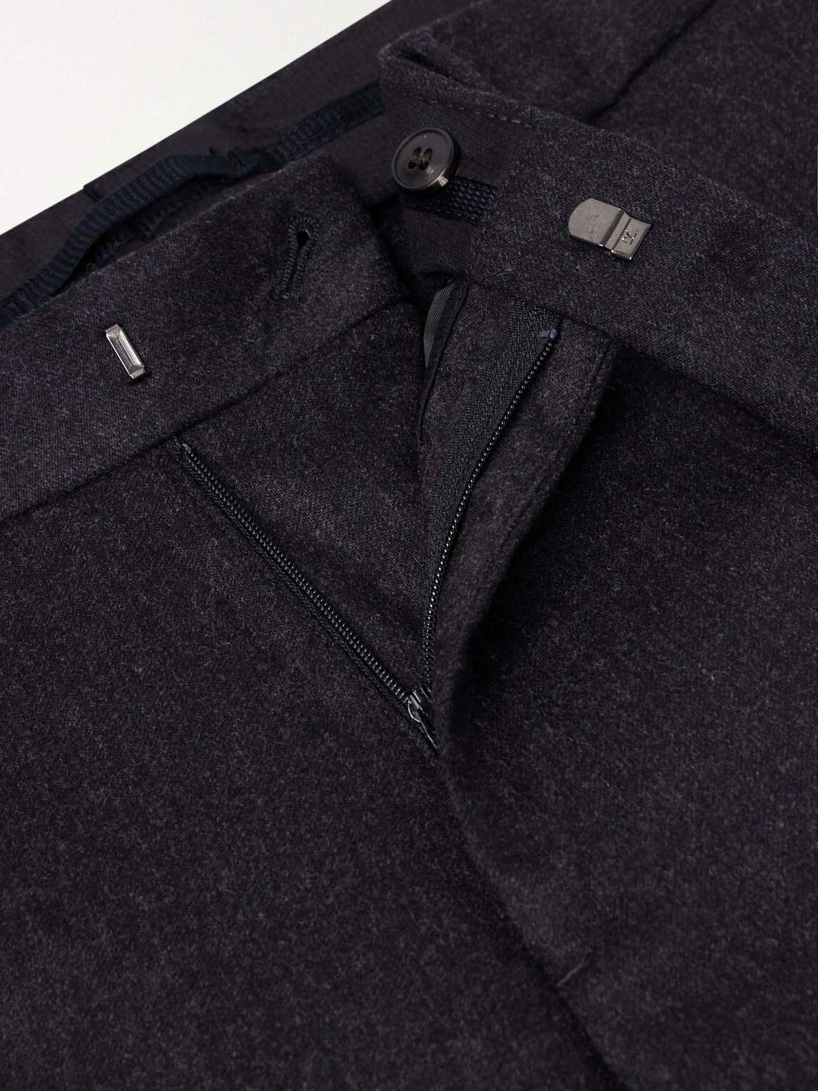 Sunspel - Straight-Leg Stretch Wool-Blend Flannel Trousers - Gray