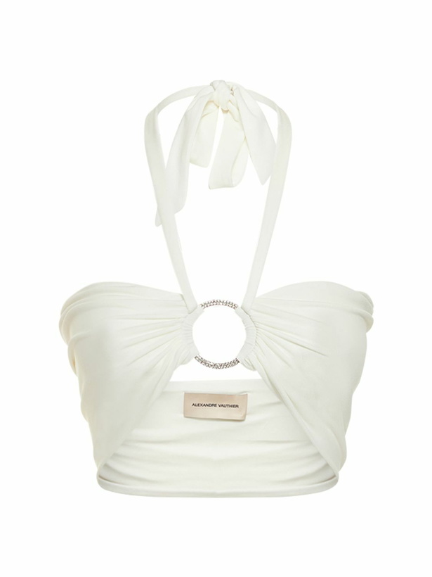 Photo: ALEXANDRE VAUTHIER - Halter Neck Jersey Bandeau Top W/ Ring