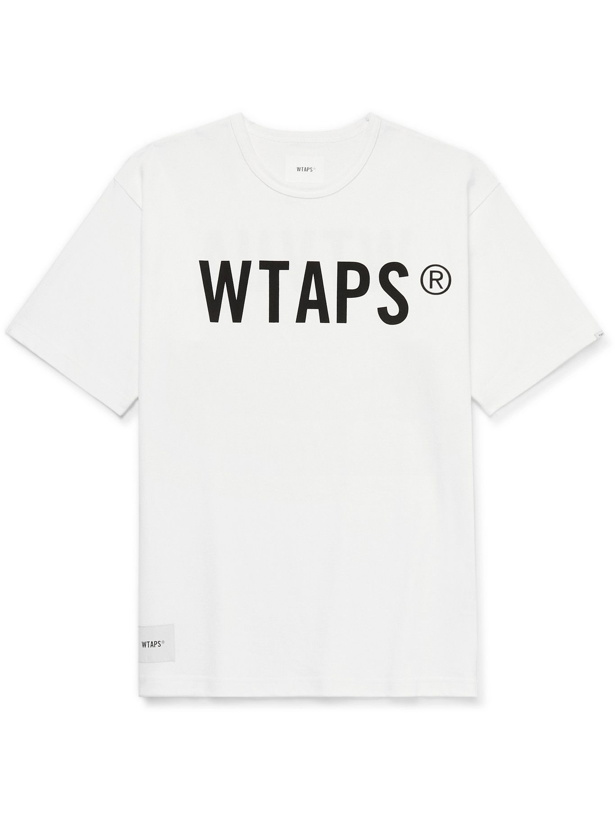 Photo: WTAPS - Banner Logo-Print Cotton-Jersey T-Shirt - White