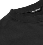 BALENCIAGA - Oversized Printed Cotton-Jersey T-Shirt - Black