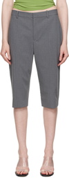 Sandy Liang Gray Melvin Capri Shorts