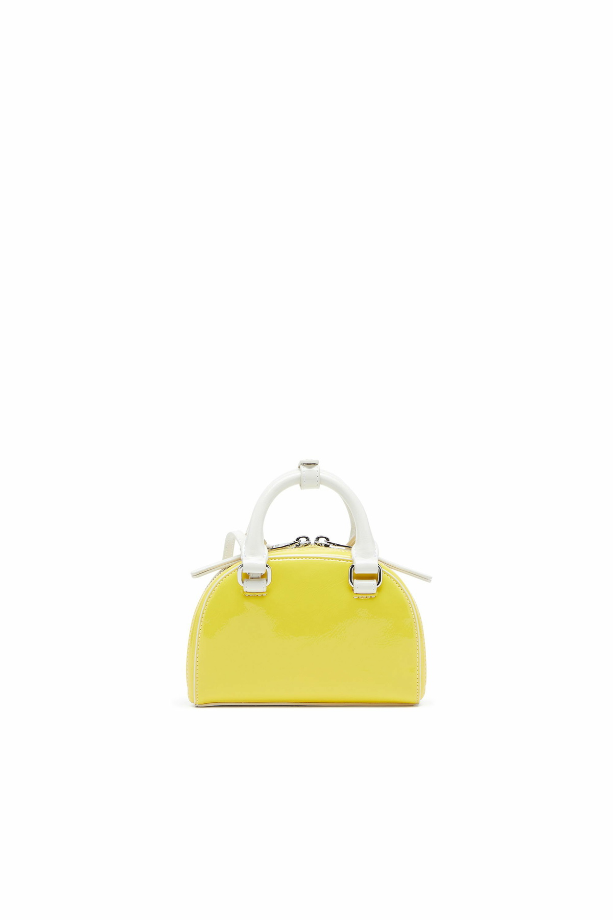 Diesel 1DR Dome-Mini crossbody bag with naplak effect - Crossbody Bags Womens in Yellow