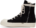 Rick Owens DRKSHDW Black Luxor Slashed Sneakers