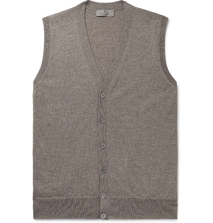 Photo: Canali - Slim-Fit Merino Wool Sweater Vest - Neutrals