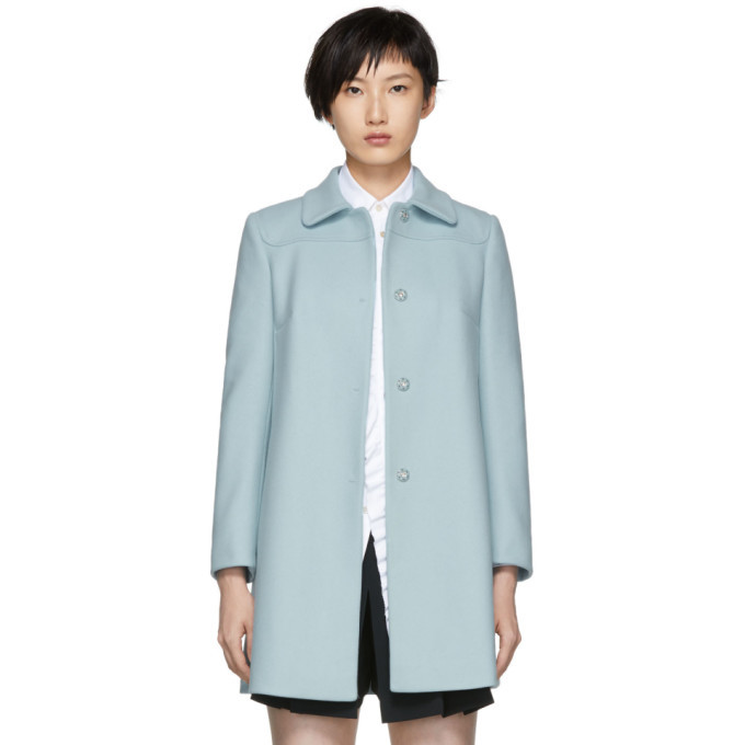 RED Valentino Blue Wool Coat RED Valentino
