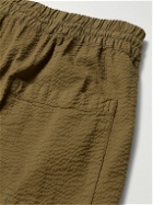 Portuguese Flannel - Atlantico Straight-Leg Cotton-Seersucker Drawstring Shorts - Green