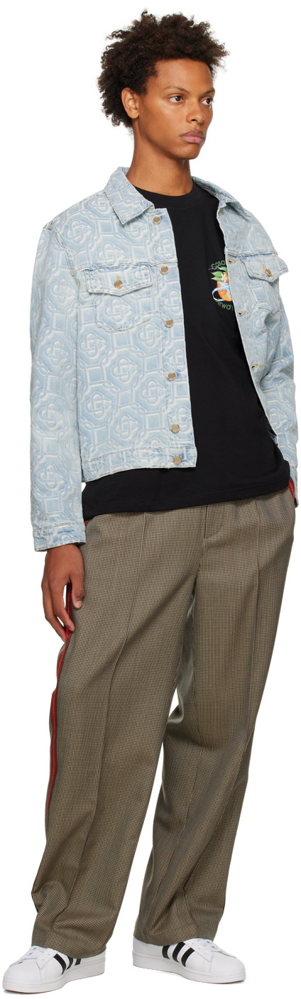 Casablanca Classic Denim Jacket Jacquard Denim Bleached Classic Monogram -  Bleached Classic Monogram In Blue