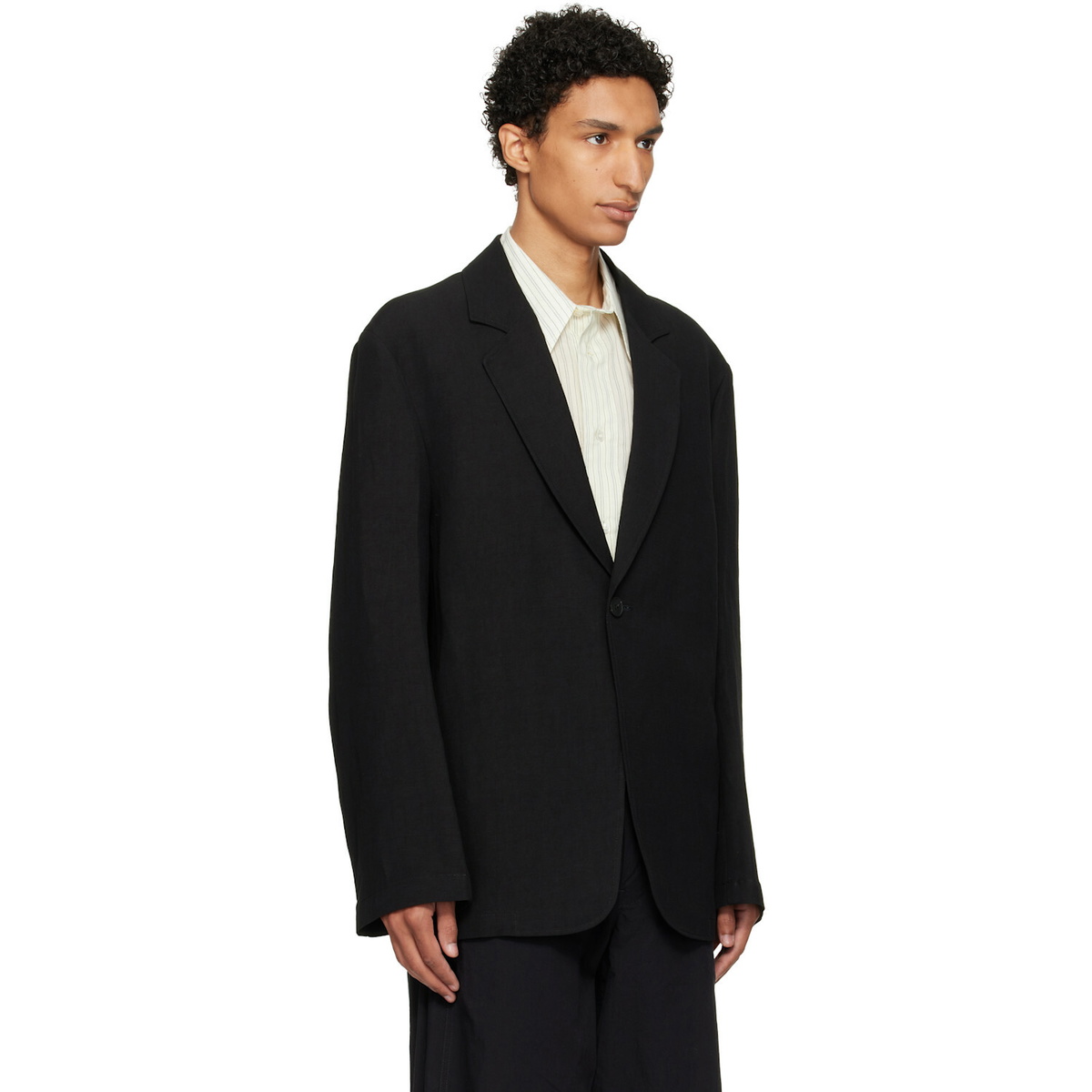 Studio Nicholson Black Denison Linen Blazer