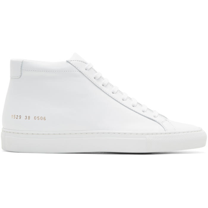 Photo: Common Projects White Original Achilles Mid Sneakers