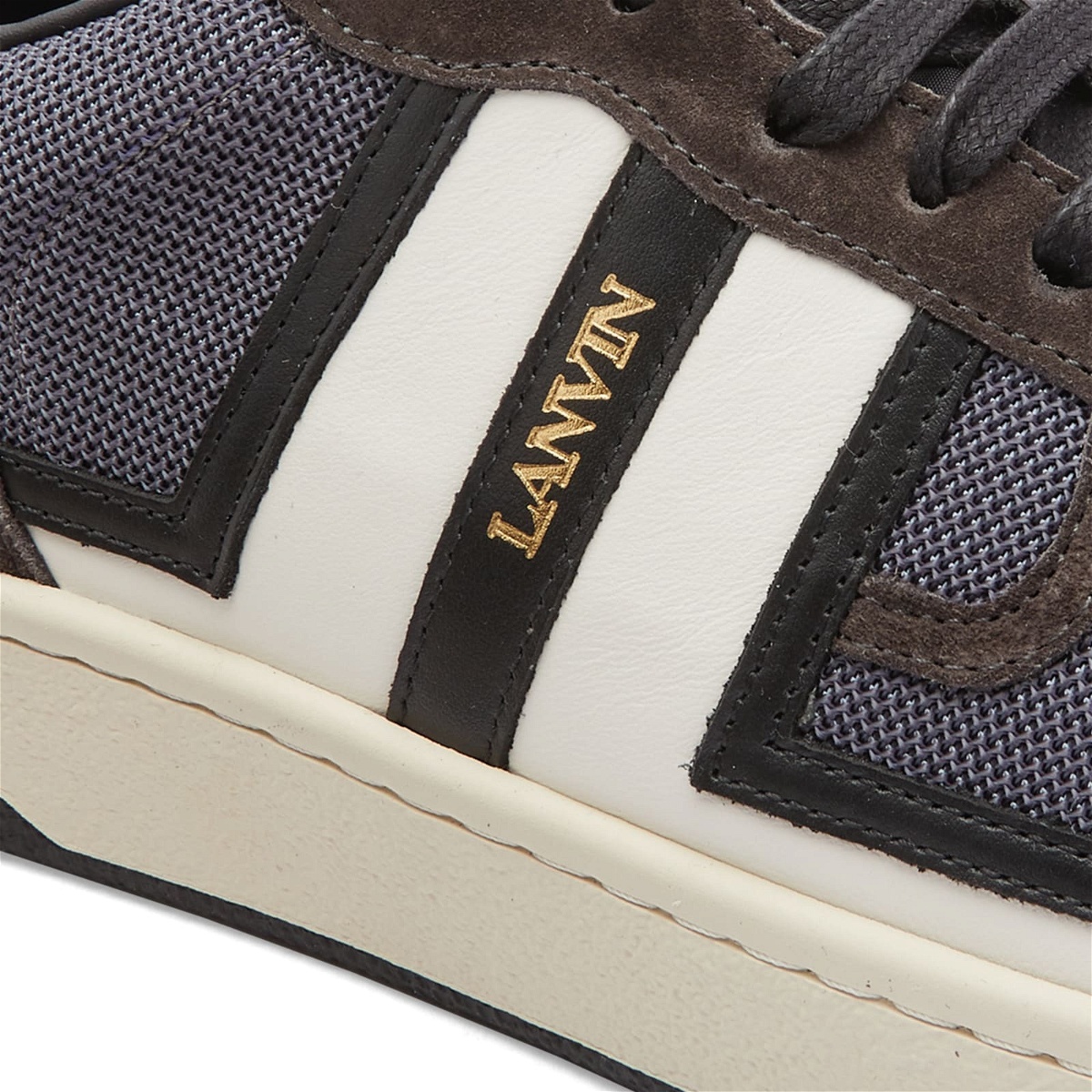 Lanvin Men's Clay Court Sneakers in Anthracite Grey/ Milk Lanvin