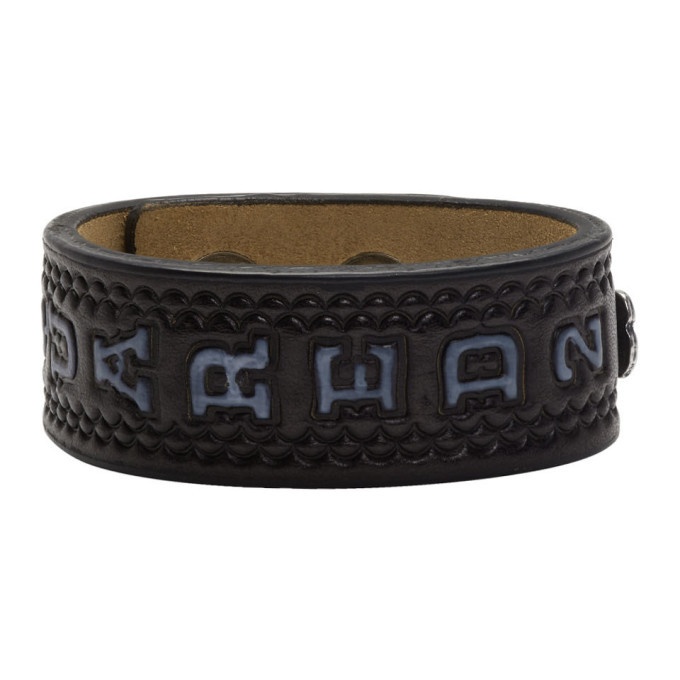 Photo: Dsquared2 Black Leather Logo Fringes Bracelet