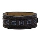 Dsquared2 Black Leather Logo Fringes Bracelet
