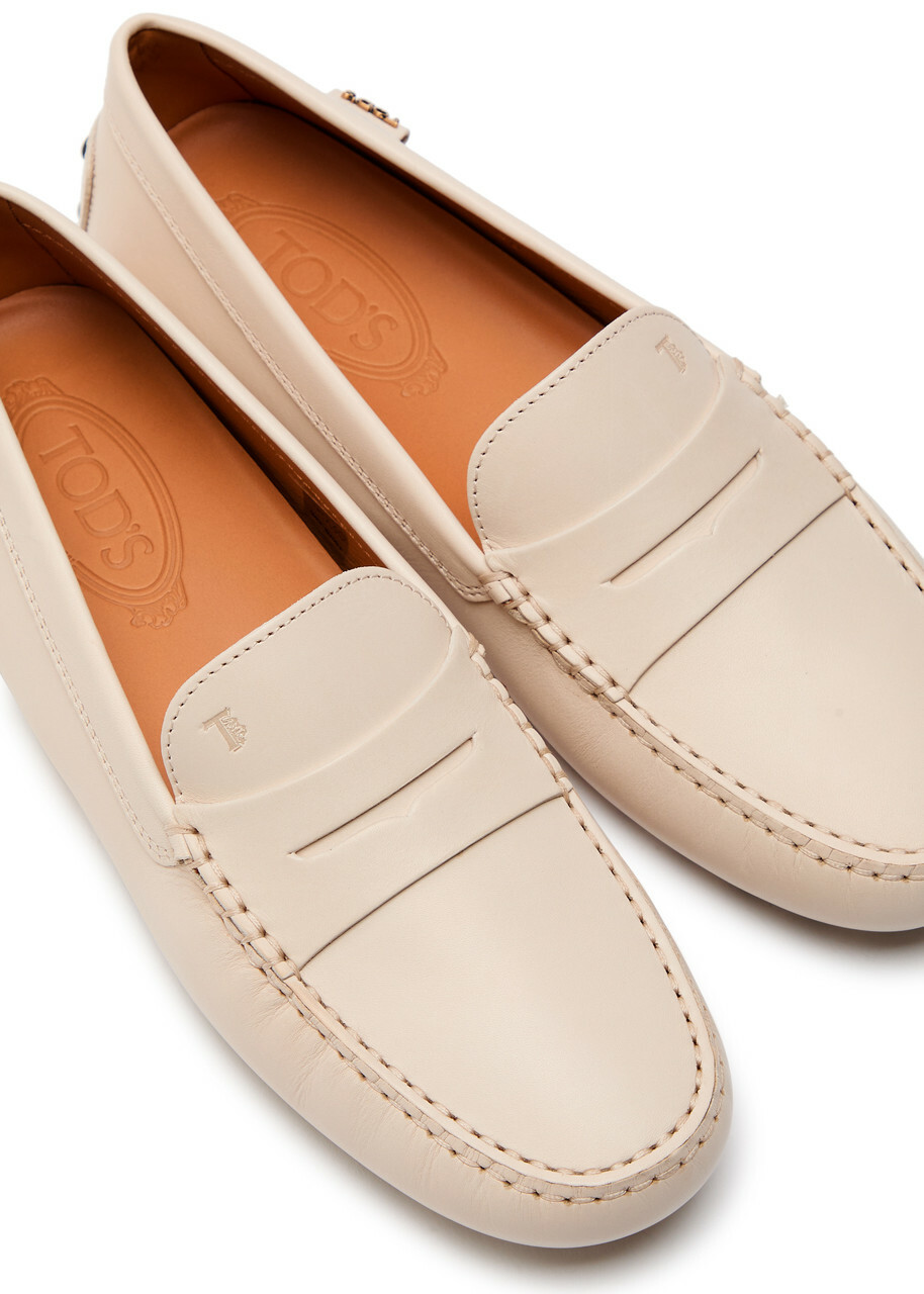 Tods Gommino Leather Loafers Ivory