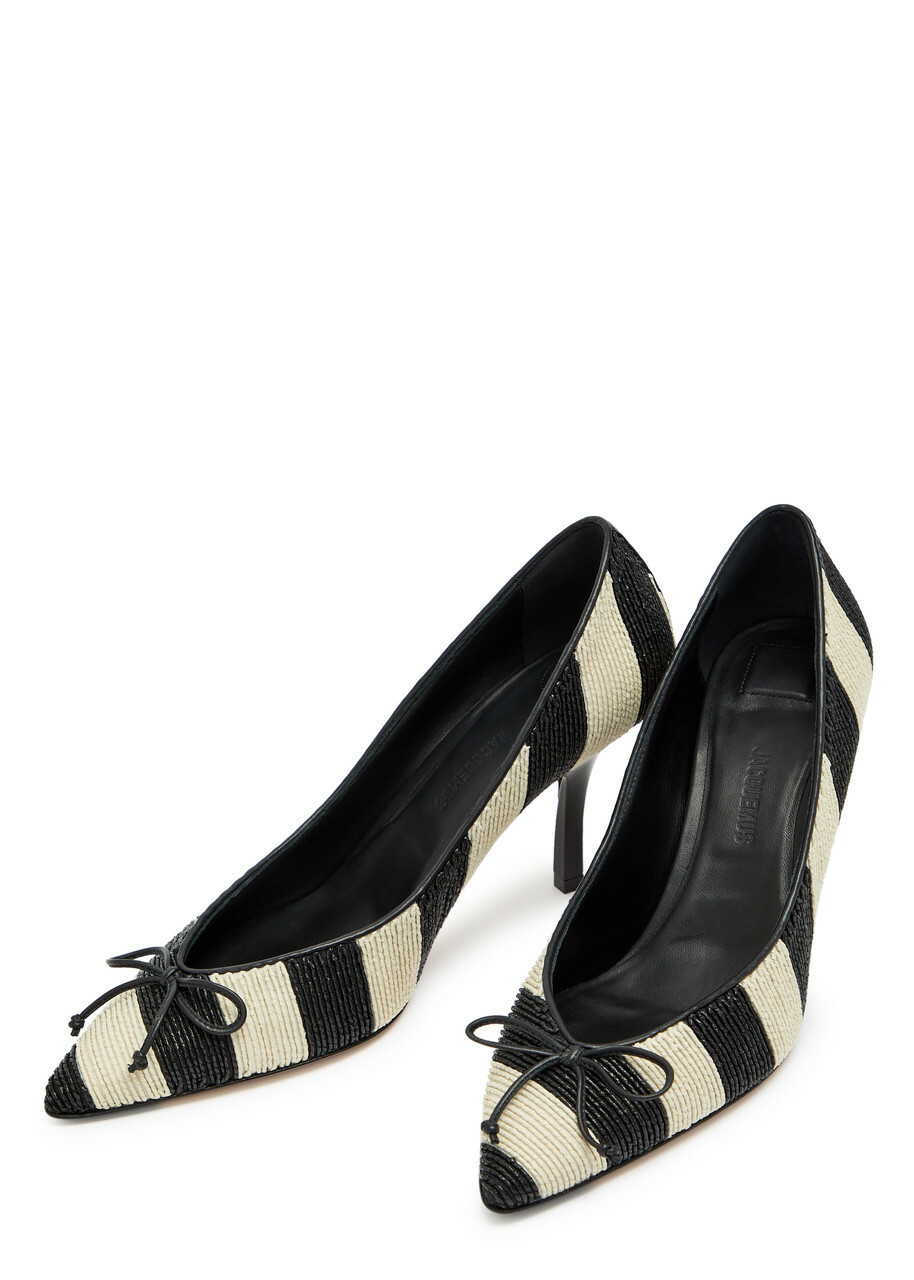 Jacquemus Les Escarpins Tourni 80 Striped Faux Raffia Pumps