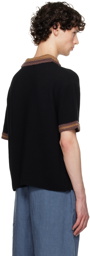 COMMAS Black V-Neck Polo