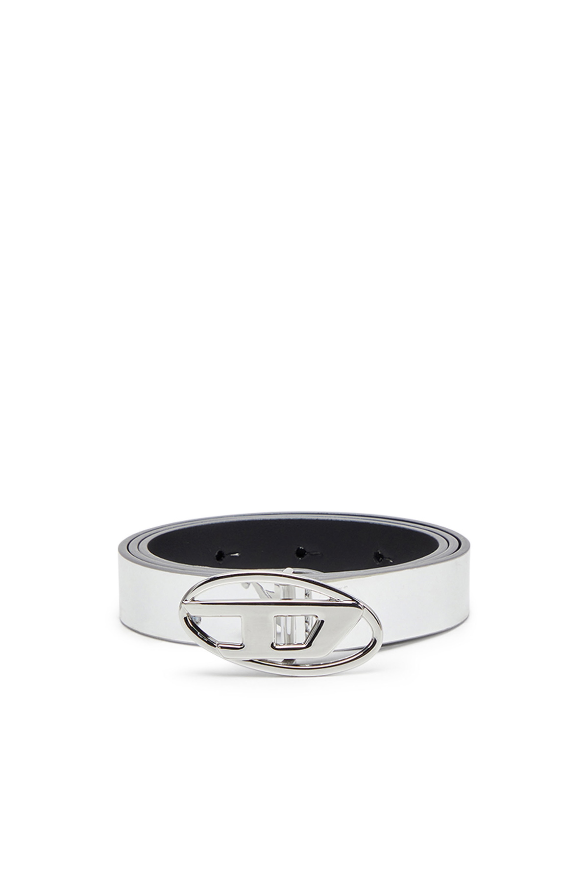 Diesel Slim metallic belt - Belts Womens in White Diesel