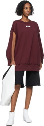 MM6 Maison Margiela Burgundy Oversized Underarm Hole Sweatshirt