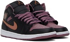 Nike Jordan Black & Purple Air Jordan 1 Mid SE Sneakers