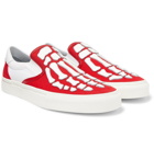 AMIRI - Leather-Appliquéd Canvas Slip-On Sneakers - Men - Red