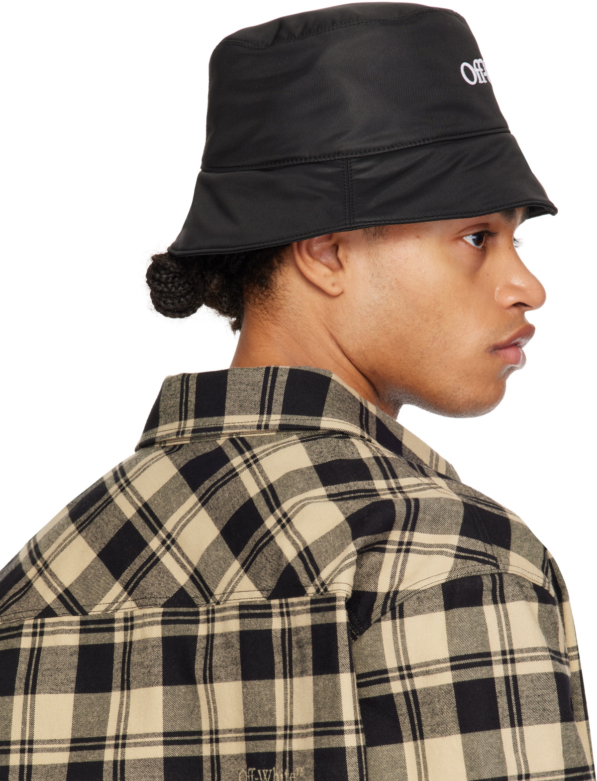 Off-White Black Embroidered Logo Bucket Hat