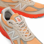 New Balance 990v4 Sneaker in Moonbeam/Tangerine Heat