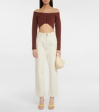 Philosophy di Lorenzo Serafini Off-shoulder cotton crop top