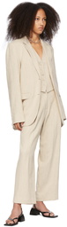 Rosetta Getty Beige Ramie Tailored Vest