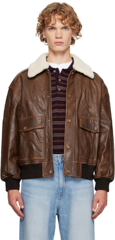 Photo: Dunst Brown Detachable A-2 Leather Jacket