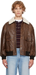 Dunst Brown Detachable A-2 Leather Jacket