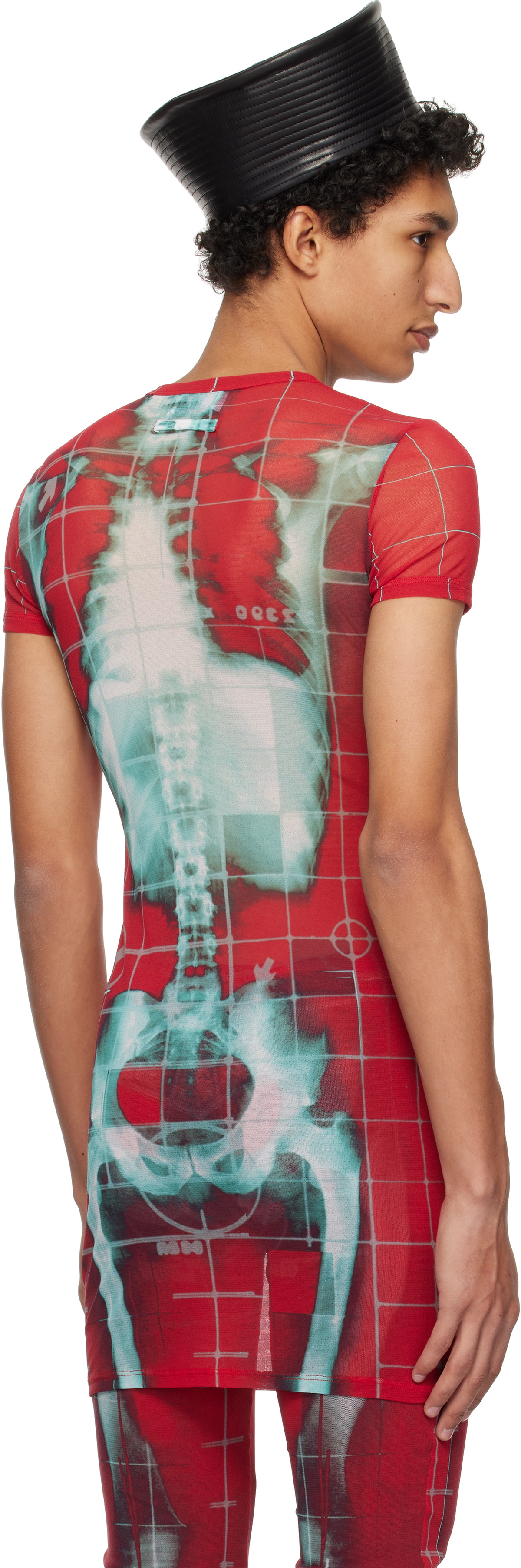 Jean Paul Gaultier SSENSE Exclusive Red & Blue Squeletor Mini Dress T-shirt