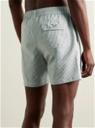 Hartford - Straight-Leg Mid-Length Striped Recycled-Seersucker Swim Shorts - White