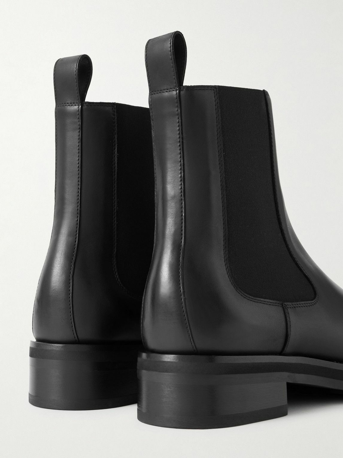 The Row - Oiled-Leather Chelsea Boots - Black